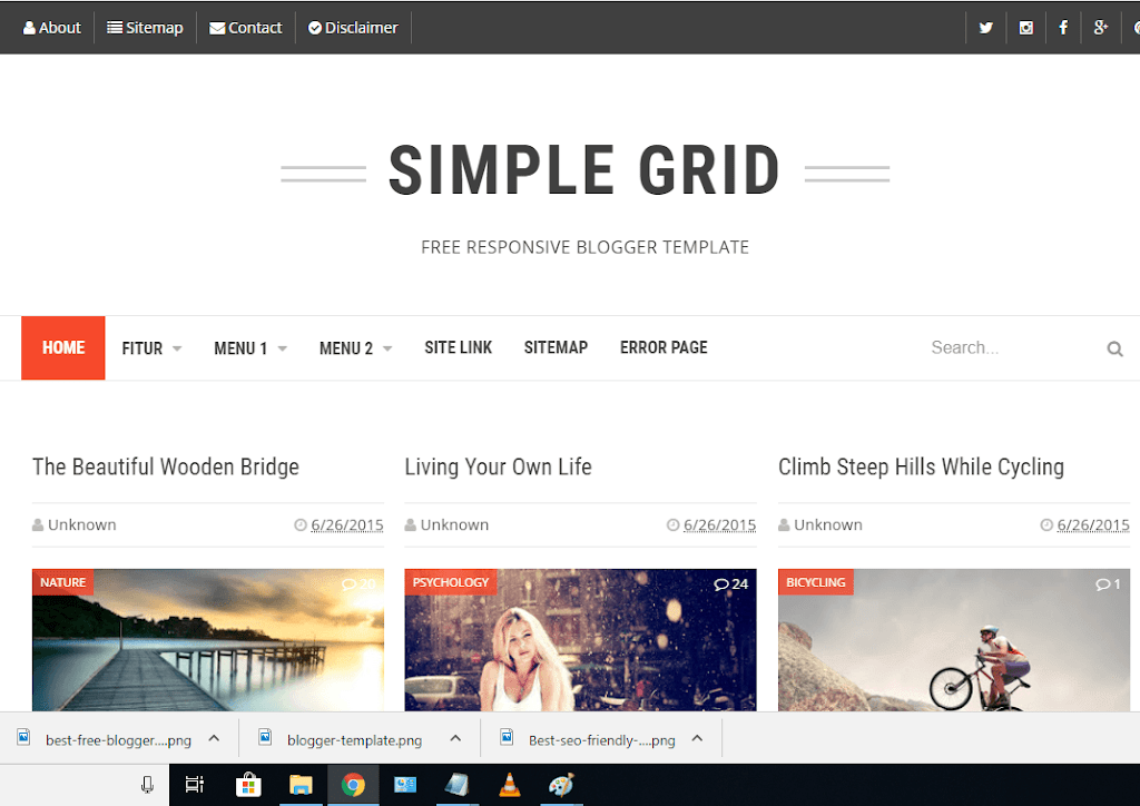 simple grid blogger template