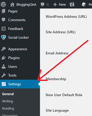 Wordpress ping submission settings