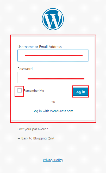 wordpress-username-and-password