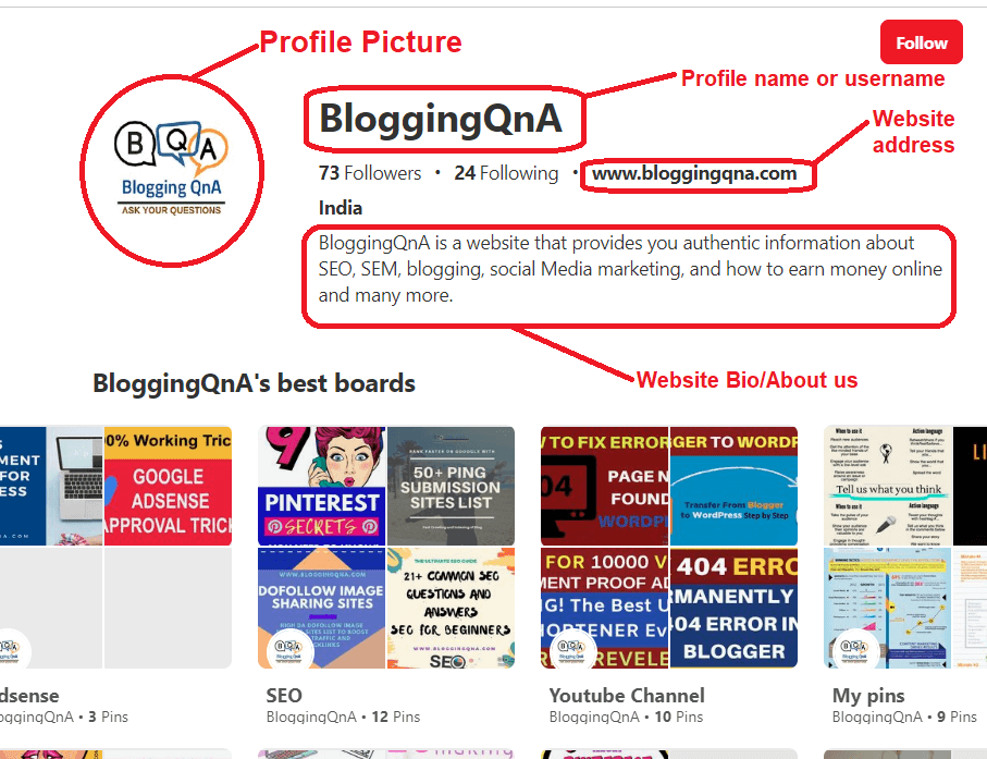 pinterest profile details pinterest profile details
