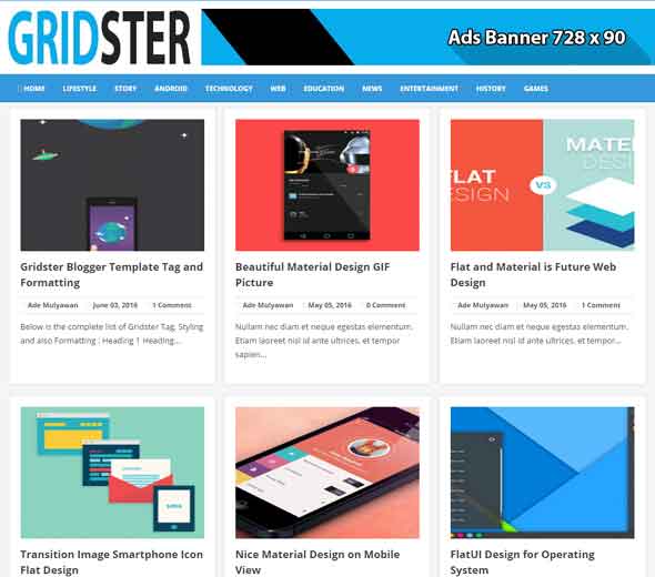 Gridster Free Blogger Template
