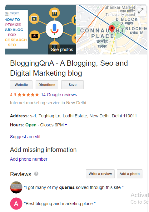 bloggingqna google my business listing