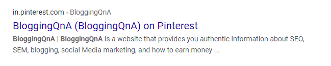 title tag of pinterest