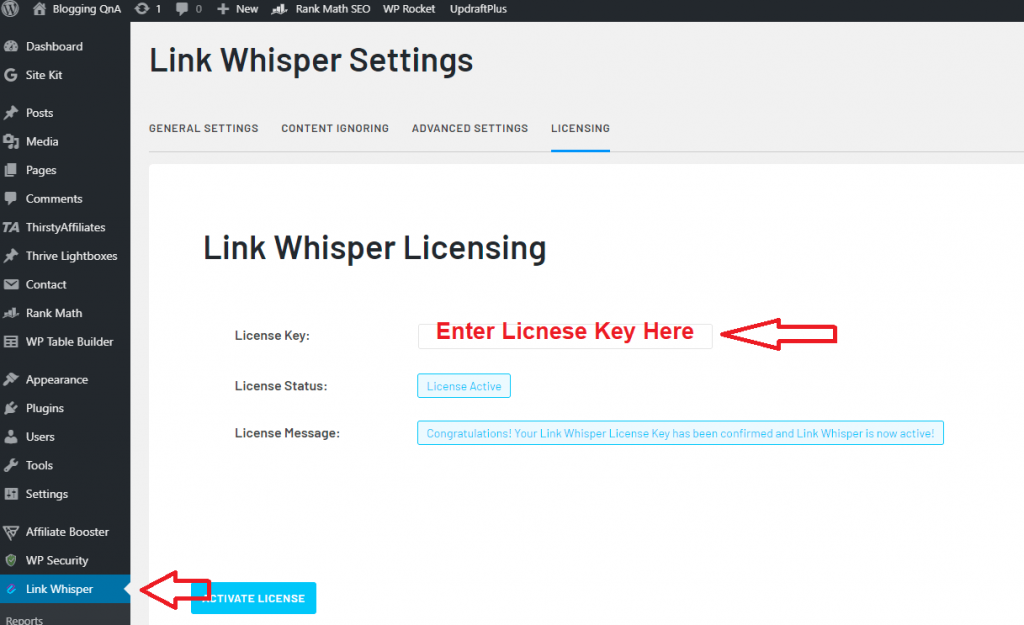 how to install link whisper plugin