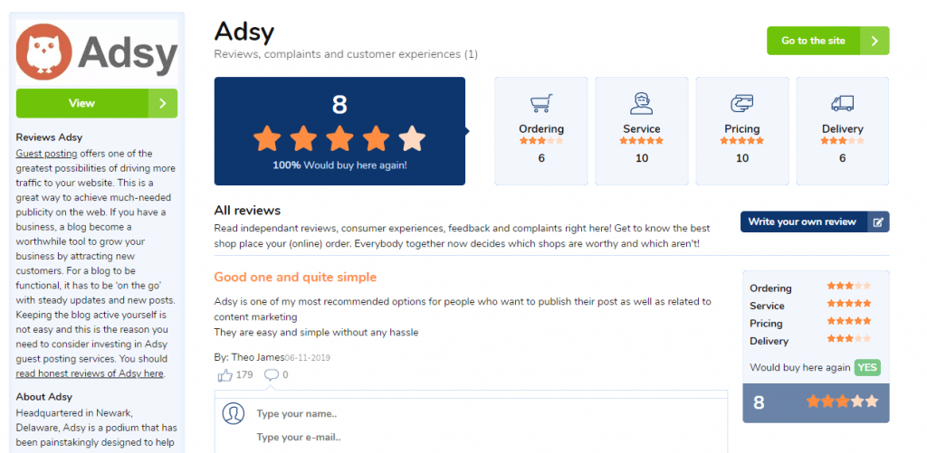 US REVIEWS of adsy