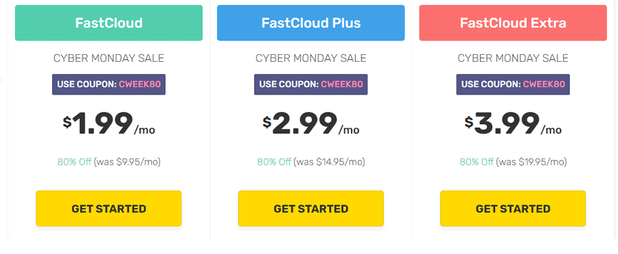 fastcomet hosting plans and pricing
