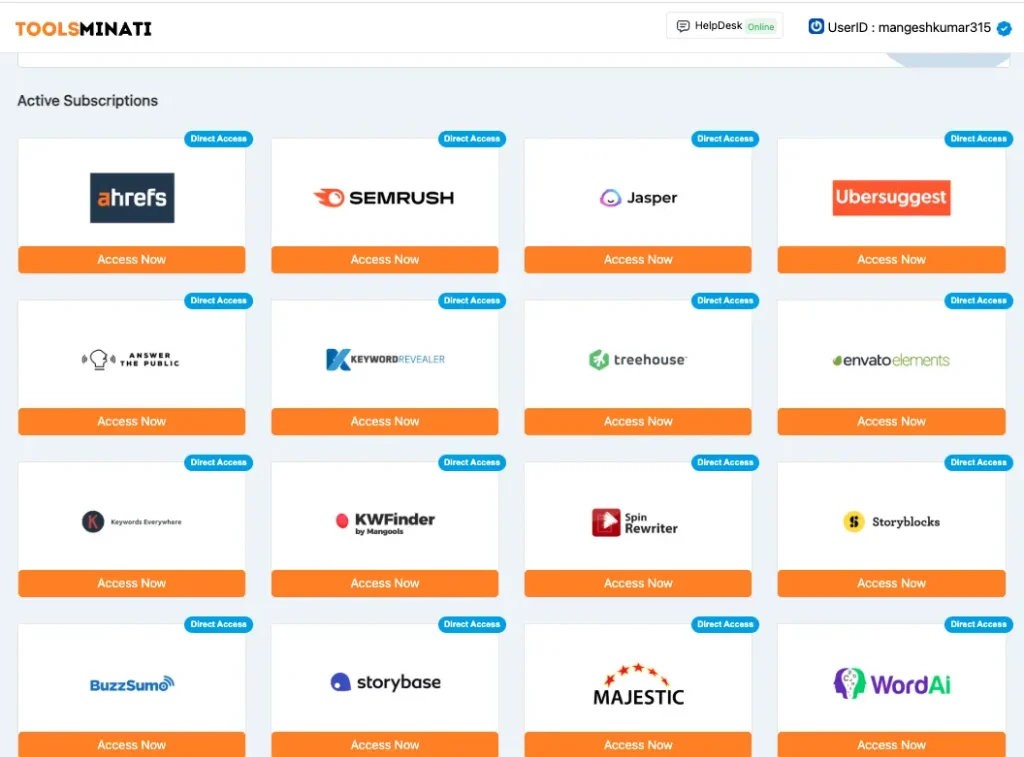 toolsminati dashboard